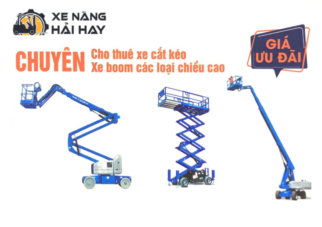 Nên thuê xe nâng người dạng cắt kéo hay boom lift